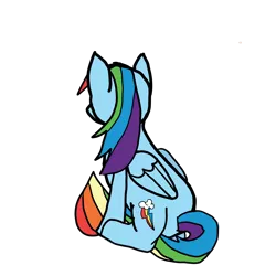 Size: 3840x3840 | Tagged: safe, artist:byteslice, derpibooru import, rainbow dash, pegasus, pony, female, image, looking away, mare, png, simple background, sitting, sitting on tail, solo, transparent background, wings