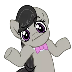 Size: 945x945 | Tagged: safe, artist:nano23823, derpibooru import, octavia melody, earth pony, pony, .svg available, :i, base used, bowtie, bust, eyelashes, female, image, mare, png, shrug, shrugpony, simple background, solo, transparent background, underhoof, vector