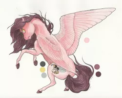 Size: 1023x822 | Tagged: safe, alternate version, artist:lady-limule, derpibooru import, oc, oc:wasp, unofficial characters only, pegasus, pony, colored hooves, female, image, jpeg, mare, pegasus oc, rearing, solo, traditional art, wings