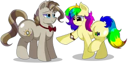 Size: 10100x5000 | Tagged: safe, artist:rainbowtashie, author:bigonionbean, derpibooru import, doctor whooves, prince blueblood, time turner, oc, oc:rainbow tashie, oc:royal minutes, earth pony, pony, unicorn, bowtie, butt, commissioner:bigonionbean, cutie mark, extra thicc, female, flank, fusion, fusion:royal minutes, image, jewelry, male, mare, plot, png, simple background, stallion, transparent background, watch