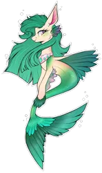 Size: 963x1629 | Tagged: safe, artist:monogy, derpibooru import, oc, unofficial characters only, seapony (g4), bubble, deviantart watermark, dorsal fin, female, fins, fish tail, flowing mane, image, obtrusive watermark, pink eyes, png, simple background, smiling, solo, tail, transparent background, watermark