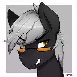 Size: 894x894 | Tagged: safe, artist:potzm, derpibooru import, oc, oc:napersnik, unofficial characters only, earth pony, pony, bust, glasses, image, jpeg, male, portrait, simple background, smug, solo, stallion