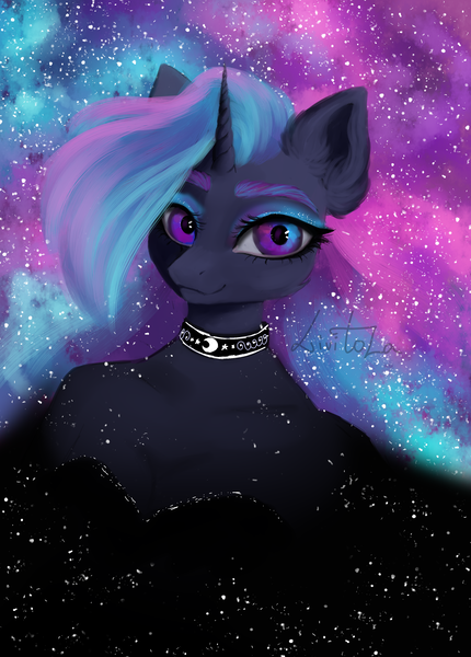 Size: 2521x3521 | Tagged: safe, artist:livitoza, derpibooru import, princess luna, alicorn, anthro, female, image, jewelry, necklace, png, solo