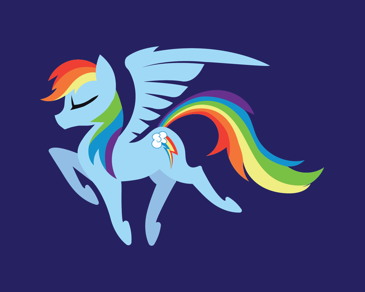 Size: 1500x1200 | Tagged: safe, artist:samoht-lion, derpibooru import, rainbow dash, pegasus, backwards cutie mark, blue background, eyes closed, image, minimalist, modern art, png, simple background