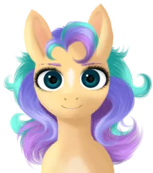 Size: 602x682 | Tagged: safe, artist:unoriginai, derpibooru import, earth pony, pony, female, g5, image, looking at you, mare, offspring, parent:hitch trailblazer, parent:sunny starscout, parents:sunnyhitch, png