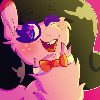 Size: 350x350 | Tagged: safe, artist:moonlightdisney5, derpibooru import, oc, oc:moonlight, earth pony, bowtie, fluffy, freckles, image, one eye closed, open mouth, open smile, png, smiling, solo, wink