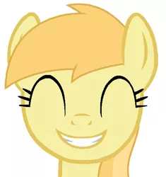 Size: 500x531 | Tagged: safe, artist:thegreatcheeser, derpibooru import, noi, earth pony, pony, base used, cute, eyes closed, female, filly, grin, image, noiabetes, png, simple background, smiling, white background