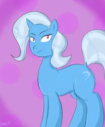 Size: 2500x3000 | Tagged: safe, artist:hurb, derpibooru import, trixie, pony, unicorn, cutie mark, derpibooru exclusive, female, image, lidded eyes, mare, png, simple background, smiling, solo, tail