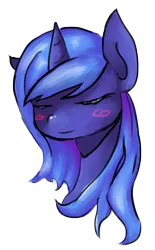 Size: 1242x2000 | Tagged: safe, artist:ping000, derpibooru import, princess luna, alicorn, pony, blush sticker, blushing, bust, eyes closed, female, image, mare, png, s1 luna, simple background, solo, transparent background