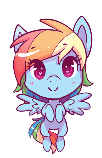 Size: 552x850 | Tagged: safe, artist:pulsefirepony, derpibooru import, part of a set, rainbow dash, pegasus, pony, blushing, chibi, cute, dashabetes, design, female, heart eyes, hooves to the chest, image, looking at you, mare, png, simple background, smiling, solo, spread wings, white background, wingding eyes, wings