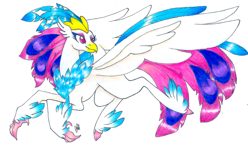 Size: 3159x1898 | Tagged: safe, artist:fountainstranger, derpibooru import, queen novo, classical hippogriff, hippogriff, my little pony: the movie, absurd resolution, beak, claws, colored pupils, crown, feather, female, image, jewelry, necklace, png, purple eyes, regalia, simple background, smiling, solo, spread wings, tail, traditional art, transparent background, wings