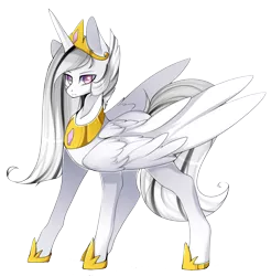 Size: 1324x1344 | Tagged: safe, artist:月莲玉莺, derpibooru import, edit, oc, oc:中国马圈司机协会, unofficial characters only, alicorn, pony, 2020 community collab, derpibooru community collaboration, alicorn oc, commission, crown, horn, horseshoes, image, jewelry, male, png, regalia, simple background, solo, stallion, transparent background, wings