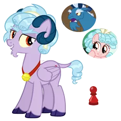 Size: 2000x2000 | Tagged: safe, artist:cherrycandi, derpibooru import, cozy glow, grogar, hybrid, pegasus, base used, bell, cloven hooves, cutie mark, female, fusion, genderless, horns, image, jewelry, male, necklace, png, simple background, transparent background, unshorn fetlocks, wings