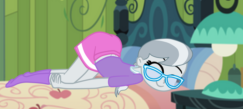 Size: 2484x1112 | Tagged: suggestive, artist:gmaplay, derpibooru import, silver spoon, equestria girls, ass, ass up, bed, butt, face down ass up, female, image, png, silverbutt, solo