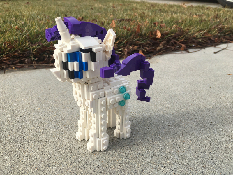 Size: 1280x960 | Tagged: safe, artist:awesomeaustinv, derpibooru import, rarity, pony, unicorn, 3d, asphalt, female, grass, image, irl, jpeg, lego, mare, photo