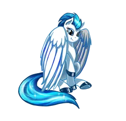 Size: 2288x2192 | Tagged: safe, artist:asumi, derpibooru import, oc, oc:icy river, unofficial characters only, pegasus, pony, derpibooru community collaboration, 2021 community collab, blue eyes, blue tail, hooves, image, large wings, png, simple background, solo, transparent background, white pony, wings