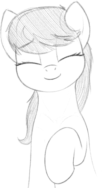 Size: 451x827 | Tagged: safe, artist:zippysqrl, derpibooru import, octavia melody, earth pony, pony, bust, eyes closed, female, grayscale, image, monochrome, png, raised hoof, solo