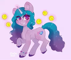 Size: 1979x1675 | Tagged: safe, artist:lem0n420, derpibooru import, izzy moonbow, pony, unicorn, ball, blushing, bracelet, cute, ear fluff, female, g5, grin, image, izzy's tennis ball, izzybetes, jewelry, jpeg, looking at you, magic, mare, raised hoof, simple background, smiling, solo, teeth, telekinesis, tennis ball, unshorn fetlocks