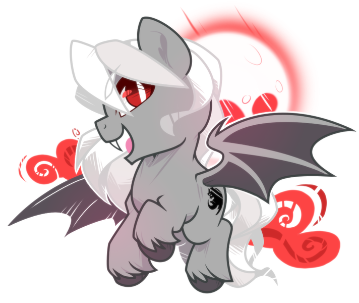 Size: 959x808 | Tagged: safe, artist:yokokinawa, derpibooru import, oc, oc:dracula, pony, vampire, vampony, chibi, fangs, image, male, moon, png, red eyes, stallion