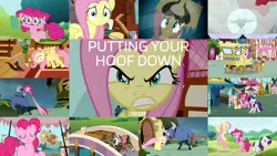 Size: 1970x1109 | Tagged: safe, derpibooru import, edit, edited screencap, editor:quoterific, screencap, bon bon, cherry berry, fluttershy, iron will, lyra heartstrings, pinkie pie, rarity, sweetie drops, earth pony, minotaur, pegasus, pony, unicorn, putting your hoof down, fare ride, female, image, male, mare, png, stallion