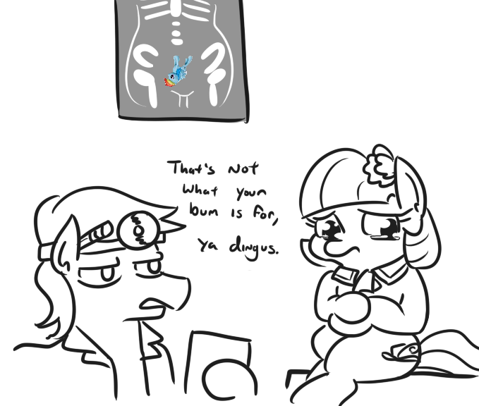Size: 679x576 | Tagged: suggestive, artist:jargon scott, derpibooru import, edit, coco pommel, rainbow dash, earth pony, pony, coco is an anal slut, cocobetes, cute, dingus, doctor, duo, embarrassed, female, grayscale, hoof hold, image, implied anal insertion, implied insertion, looking away, male, mare, monochrome, mug, png, sad, sadorable, stallion, teary eyes, toy, x-ray, x-ray picture