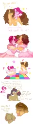 Size: 2000x7360 | Tagged: safe, artist:uunicornicc, derpibooru import, cheese sandwich, pinkie pie, oc, oc:cookie crumble, pony, cheesepie, clothes, crossdressing, dancing, death stare, dress, female, grounded, image, imminent grounding, male, marriage, offspring, parent:cheese sandwich, parent:pinkie pie, parents:cheesepie, png, shipping, straight, this will end in tears, wedding, wedding dress, why do i hear boss music