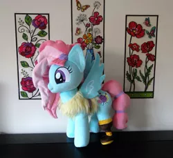 Size: 1140x1043 | Tagged: safe, artist:purplenebulastudios, derpibooru import, kerfuffle, pegasus, pony, amputee, female, image, irl, jpeg, mare, photo, plushie, prosthetic leg, prosthetic limb, prosthetics, solo, wings