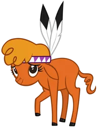 Size: 1280x1660 | Tagged: safe, artist:andoanimalia, derpibooru import, little strongheart, buffalo, pony, over a barrel, female, image, png, simple background, solo, transparent background, vector