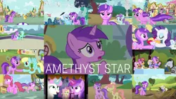 Size: 1974x1111 | Tagged: safe, derpibooru import, edit, edited screencap, editor:quoterific, screencap, amethyst star, applejack, berry punch, berryshine, cloud kicker, dinky hooves, doctor whooves, fluttershy, gala appleby, linky, liza doolots, lucky clover, lyra heartstrings, meadow song, petunia, piña colada, rainbow dash, rarity, sassaflash, shoeshine, spike, spring melody, sprinkle medley, time turner, tootsie flute, twilight sparkle, twilight sparkle (alicorn), twinkleshine, alicorn, dragon, earth pony, pegasus, pony, unicorn, brotherhooves social, dragonshy, friendship is magic, it ain't easy being breezies, scare master, secret of my excess, simple ways, sisterhooves social, sleepless in ponyville, slice of life (episode), the mysterious mare do well, trade ya, yakity-sax, apple family member, applejack's hat, background pony, bag, bipedal, bouquet, bouquet of flowers, cowboy hat, eyes closed, female, flower, flower in hair, food, glowing horn, hat, horn, image, magic, magic aura, male, open mouth, pineapple, png, running, saddle bag, trotting, winged spike