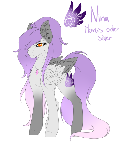 Size: 2352x2764 | Tagged: safe, artist:minelvi, derpibooru import, oc, unofficial characters only, pegasus, pony, ear fluff, ear piercing, earring, eyelashes, female, image, jewelry, mare, necklace, pegasus oc, piercing, png, reference sheet, solo, two toned wings, wings