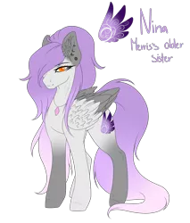 Size: 2352x2764 | Tagged: safe, artist:minelvi, derpibooru import, oc, unofficial characters only, pegasus, pony, ear fluff, ear piercing, earring, eyelashes, female, image, jewelry, mare, necklace, pegasus oc, piercing, png, reference sheet, solo, two toned wings, wings