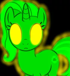Size: 2659x2874 | Tagged: safe, artist:melisareb, artist:mellow91, derpibooru import, edit, vector edit, luster dawn, oc, oc:the supreme being, pony, unicorn, the last problem, black background, female, glowing eyes, high res, image, mare, png, possessed, simple background, solo, vector, yellow eyes