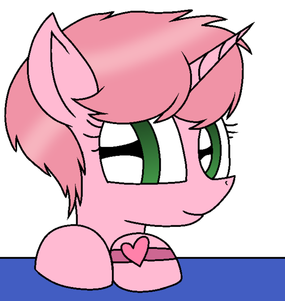 Size: 634x670 | Tagged: safe, artist:muhammad yunus, derpibooru import, pony, unicorn, series:sprglitemplight diary, aelita schaeffer, code lyoko, female, heart, i can't believe it's not 徐詩珮, image, looking at you, mare, png, simple background, smiling, solo, transparent background