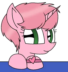 Size: 634x670 | Tagged: safe, artist:muhammad yunus, derpibooru import, pony, unicorn, series:sprglitemplight diary, aelita schaeffer, code lyoko, female, heart, i can't believe it's not 徐詩珮, image, looking at you, mare, png, simple background, smiling, solo, transparent background