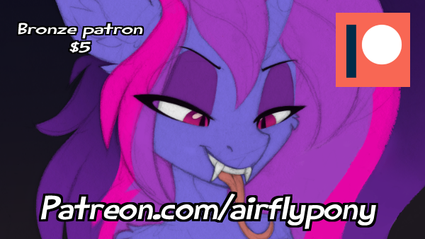 Size: 600x338 | Tagged: safe, artist:airfly-pony, derpibooru import, oc, oc:miranda, advertisement, female, image, patreon, patreon logo, patreon preview, paywall content, png, slit eyes, snake eyes, snake tongue