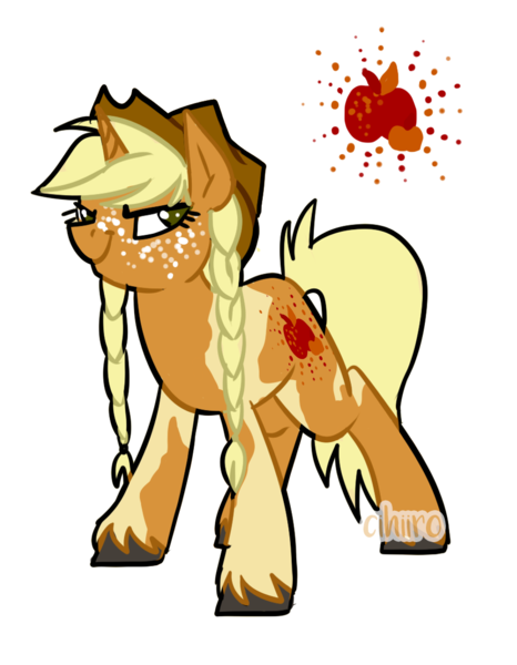 Size: 858x1104 | Tagged: safe, artist:cihiiro, derpibooru import, oc, oc:spiced apple, unofficial characters only, pony, unicorn, cowboy hat, female, freckles, hat, image, mare, offspring, parent:applejack, parent:donut joe, parents:donutjack, png, simple background, solo, stetson, transparent background, unshorn fetlocks, watermark