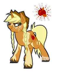 Size: 858x1104 | Tagged: safe, artist:cihiiro, derpibooru import, oc, oc:spiced apple, unofficial characters only, pony, unicorn, cowboy hat, female, freckles, hat, image, mare, offspring, parent:applejack, parent:donut joe, parents:donutjack, png, simple background, solo, stetson, transparent background, unshorn fetlocks, watermark