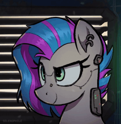 Size: 600x616 | Tagged: safe, artist:selenophile, derpibooru import, part of a set, oc, oc:vapourwave, unofficial characters only, pegasus, pony, commission, cyberpunk, female, gif, image, solo, visor, ych result