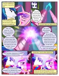 Size: 612x792 | Tagged: safe, artist:newbiespud, derpibooru import, edit, edited screencap, screencap, princess cadance, rarity, shining armor, alicorn, pony, unicorn, comic:friendship is dragons, a canterlot wedding, clothes, comic, dialogue, duo, eyes closed, female, glowing horn, gritted teeth, horn, image, jewelry, magic, magic aura, male, mare, open mouth, peytral, png, screencap comic, shiningcadance, shipping, stallion, straight, teeth, tiara, wings, worried