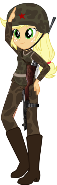 Size: 1215x3947 | Tagged: safe, artist:edy_january, derpibooru import, applejack, equestria girls, dp-46, gun, image, png, ppsh-41, red army, solo, soviet union, weapon, world war ii