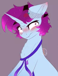 Size: 2482x3194 | Tagged: safe, artist:1fresita, derpibooru import, oc, pony, unicorn, blushing, female, image, mare, panties on head, png, solo