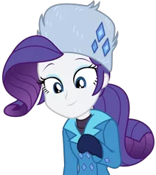 Size: 2878x3219 | Tagged: safe, artist:sketchmcreations, derpibooru import, rarity, equestria girls, equestria girls series, holidays unwrapped, spoiler:eqg series (season 2), alternate hairstyle, clothes, coat, female, gloves, hat, image, looking down, mittens, nice hat, png, ponytail, raised arm, raised eyebrow, rarity's winter hat, saving pinkie's pie, simple background, smiling, transparent background, vector, winter outfit