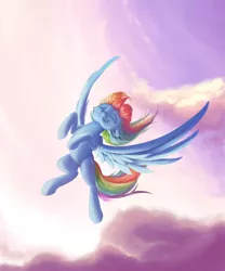 Size: 2000x2400 | Tagged: safe, artist:rocket-lawnchair, derpibooru import, rainbow dash, pegasus, pony, eyes closed, flying, image, png, solo