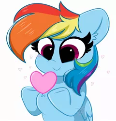 Size: 2500x2600 | Tagged: safe, artist:kittyrosie, derpibooru import, rainbow dash, pegasus, pony, cute, dashabetes, ear fluff, female, heart, heart eyes, high res, image, jpeg, mare, simple background, smiling, solo, white background, wingding eyes