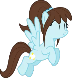 Size: 4000x4331 | Tagged: safe, artist:melisareb, derpibooru import, oc, oc:cotton star, unofficial characters only, pegasus, pony, absurd resolution, eyes closed, female, image, mare, png, ponytail, show accurate, simple background, solo, transparent background, vector, wings