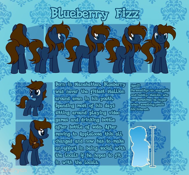 Size: 1280x1184 | Tagged: safe, artist:paradiseskeletons, derpibooru import, oc, oc:blueberry fizz, earth pony, pony, female, filly, image, jpeg, male, reference sheet, stallion, text