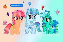 Size: 498x330 | Tagged: safe, alternate version, artist:lillycloudart, derpibooru import, oc, oc:lily cloud, unofficial characters only, pegasus, pony, abstract background, chest fluff, ear fluff, eyelashes, female, image, jewelry, jpeg, mare, necklace, one eye closed, pegasus oc, raised hoof, smiling, wings, wink