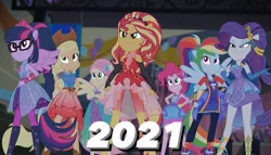 Size: 1242x708 | Tagged: safe, artist:luigigamer25, derpibooru import, edit, applejack, fluttershy, pinkie pie, rainbow dash, rarity, sci-twi, sunset shimmer, twilight sparkle, cheer you on, equestria girls, equestria girls series, spoiler:eqg series (season 2), 2021, humane five, humane seven, humane six, image, jpeg, op can't let go, op is a duck, op needs to stop, save equestria girls