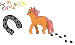 Size: 920x551 | Tagged: safe, artist:musiccloud101, derpibooru import, firelock, pony, unicorn, cute, deviantart muro, drawn on deviantart muro, female, filly, firedorable, horseshoes, image, png, simple background, transparent background, walking