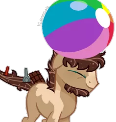 Size: 1006x1062 | Tagged: safe, artist:kurosawakuro, derpibooru import, oc, oc:hank, pony, beach ball, cocktail pony, image, male, png, simple background, solo, stallion, transparent background